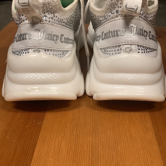 Juicy Couture Adana White Rhinestone Trainer Sneakers Lace-Up Chunky Size 6.5 - Picture 10 of 17